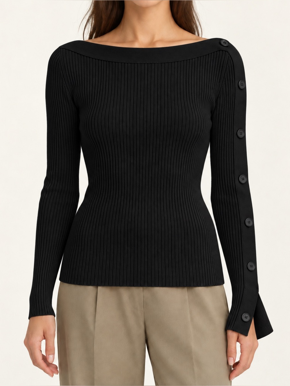 Liviana conti $450 boatneck 100% cotton black